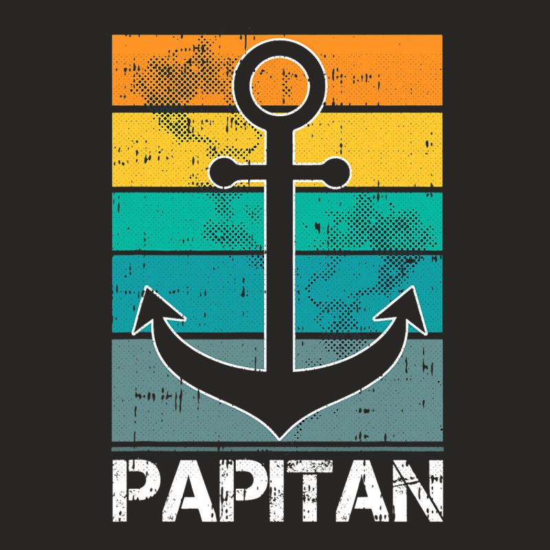 Captain Papa Fathers Day Retro Boat Anchor Sailor  Ladies Fitted T-Shirt by GiovayPool | Artistshot