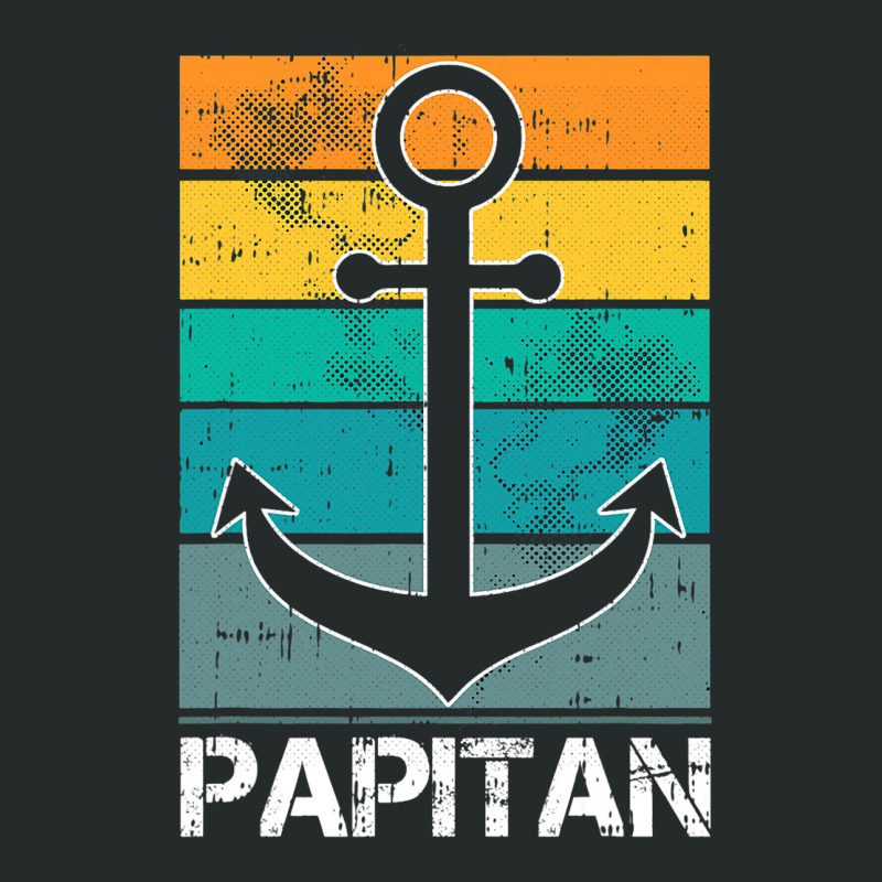 Captain Papa Fathers Day Retro Boat Anchor Sailor  Women's Triblend Scoop T-shirt by GiovayPool | Artistshot