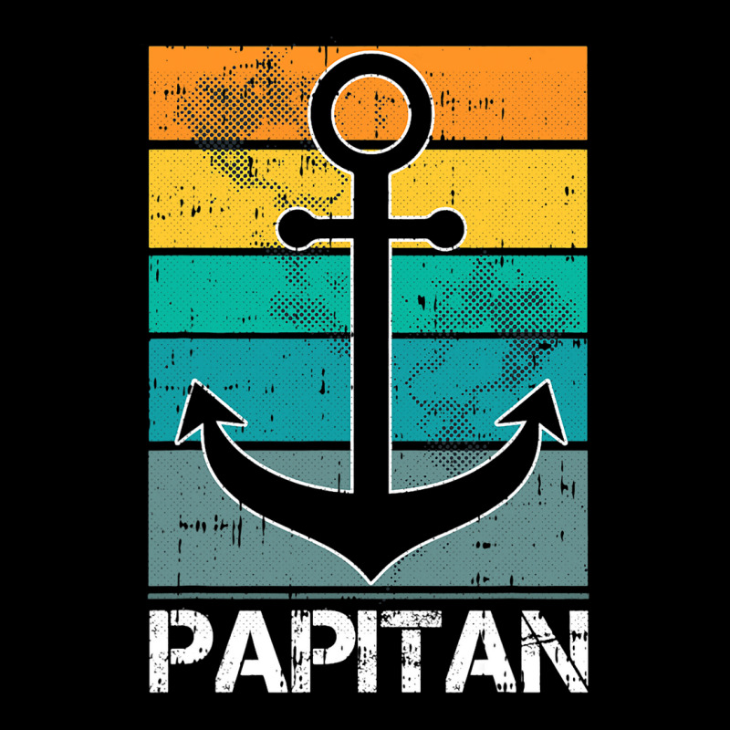 Captain Papa Fathers Day Retro Boat Anchor Sailor  Cropped Hoodie by GiovayPool | Artistshot