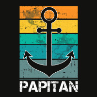 Captain Papa Fathers Day Retro Boat Anchor Sailor  Scorecard Crop Tee | Artistshot