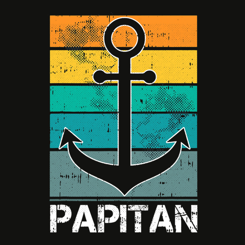 Captain Papa Fathers Day Retro Boat Anchor Sailor  Scorecard Crop Tee by GiovayPool | Artistshot