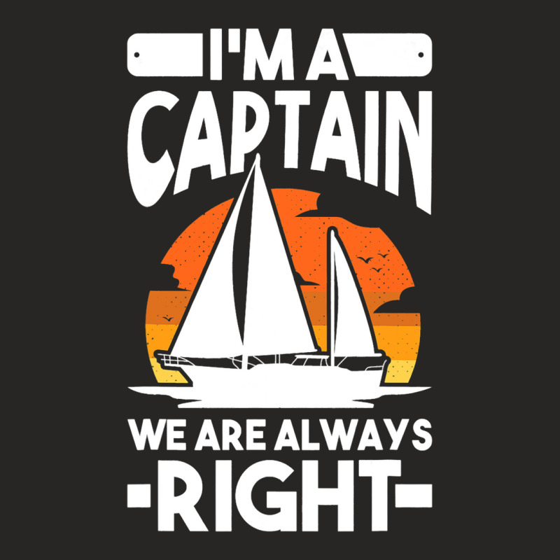 Captain Sailing Boat Boater Sailor Captain 4 Ladies Fitted T-Shirt by AamiraMelon | Artistshot