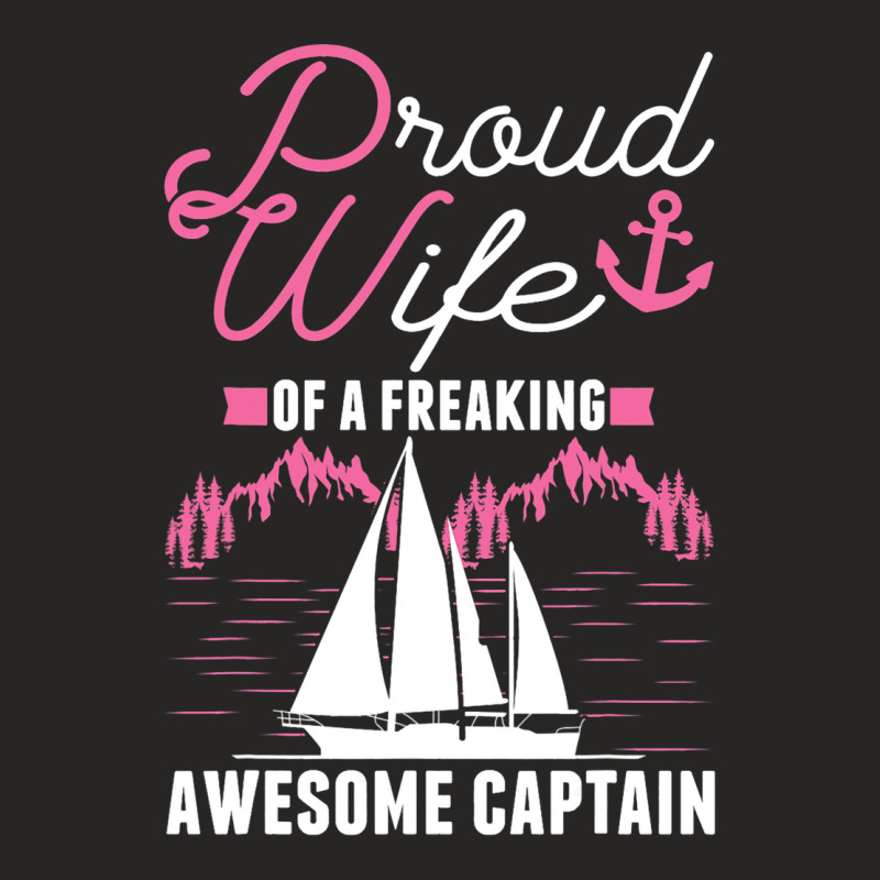 Captains Wife Sailing Boat Boater Sailor Captain Ladies Fitted T-Shirt by AnamarieStrawn | Artistshot