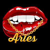 Aries Girl Juicy Lips Gold Chain Astrology Zodiac  Pocket T-shirt | Artistshot