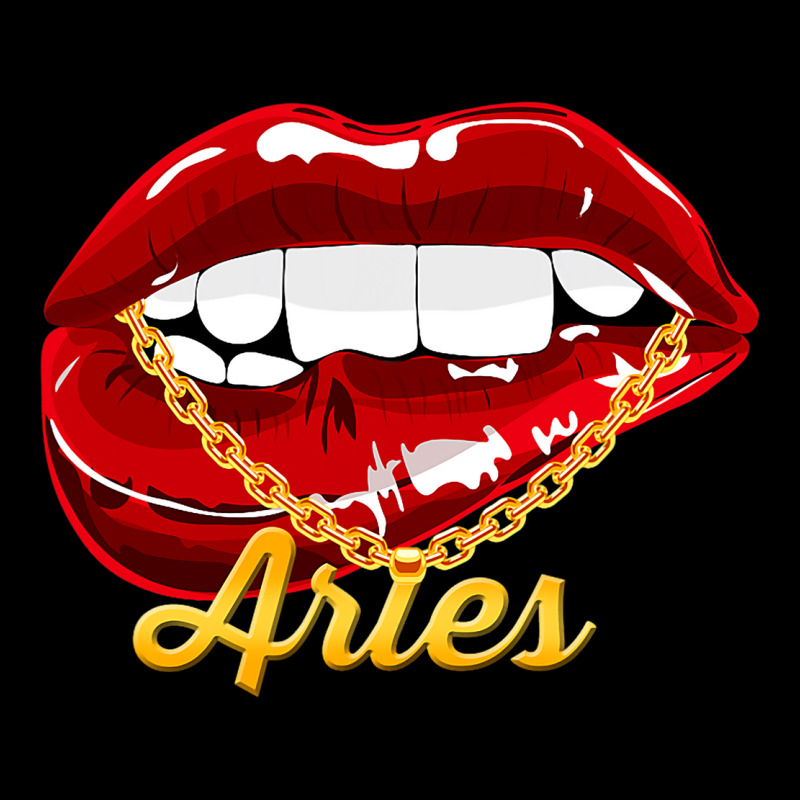 Aries Girl Juicy Lips Gold Chain Astrology Zodiac  Pocket T-Shirt by CalliopEasley | Artistshot