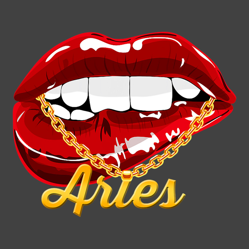 Aries Girl Juicy Lips Gold Chain Astrology Zodiac  Vintage T-Shirt by CalliopEasley | Artistshot