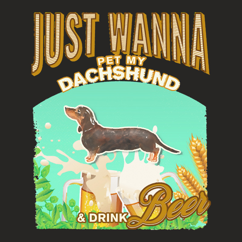 Black Tan Dachshund T  Shirt Dog Owner, Just Wanna Pet My Black & Tan Ladies Fitted T-Shirt by jacquesjaskolski722 | Artistshot