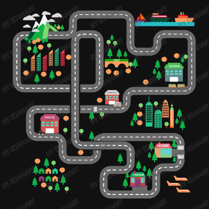 Play Mat Road Map, Racing Car Play Mat Funny Fathers Day Gift Baby Bibs by EdahArt | Artistshot