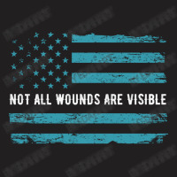 Ptsd Awareness Not All Wounds Are Visible Usa Flag In Tale Colors T-shirt | Artistshot