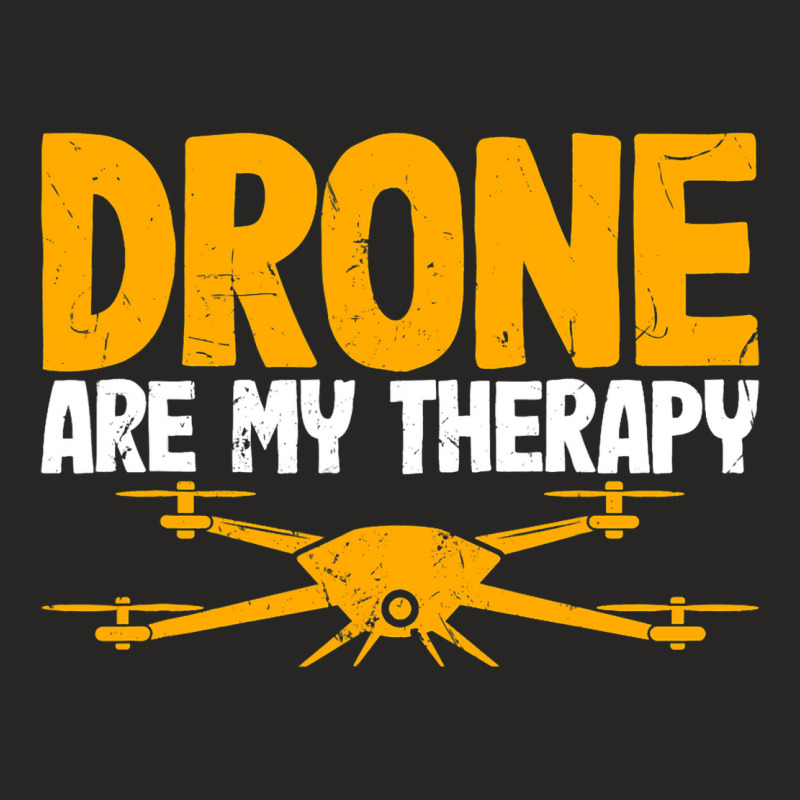 Drone Are My Therapy Funny Drone Pilot Quadcopter Ladies Fitted T-Shirt by FriedBarcia | Artistshot