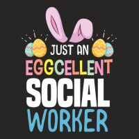 Eggcellent Social Worker Easter Egg Bunny Ears Ladies Fitted T-shirt | Artistshot