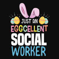 Eggcellent Social Worker Easter Egg Bunny Ears Crop Top | Artistshot