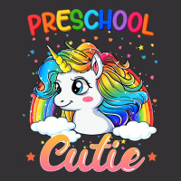 Cutie Preschool Unicorn Rainbow Back To School Kid Vintage Short | Artistshot