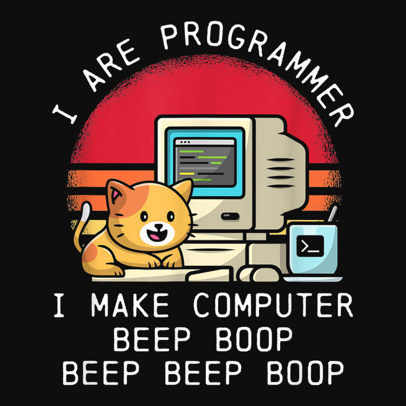 I Are Programmer Retro Cat T Shirt Crop Top by men.adam | Artistshot