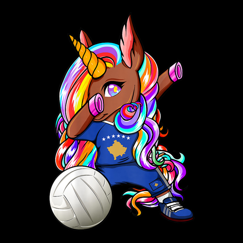 Dabbing Brown Skin Unicorn Kosovo Volleyball Fans  V-neck Tee | Artistshot