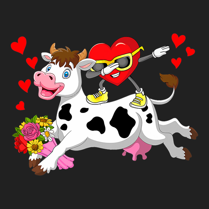 Dabbing Heart Sunglasses Riding Cow Farmer Valenti Basic T-shirt | Artistshot