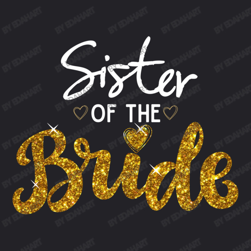 Sister Of The Bride Cute Golden Glitter Imitation Bridal Party Sister' Youth Tee by EdahArt | Artistshot