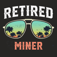 Funny Retired Miner Beach Palm Tree Sunglasses Men Ladies Fitted T-shirt | Artistshot