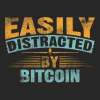 Easily Distracted By Bitcoin Miner Mining Trading Ladies Fitted T-shirt | Artistshot