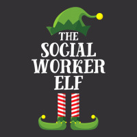 Social Worker Elf Matching Family Group Christmas  Vintage Hoodie And Short Set | Artistshot