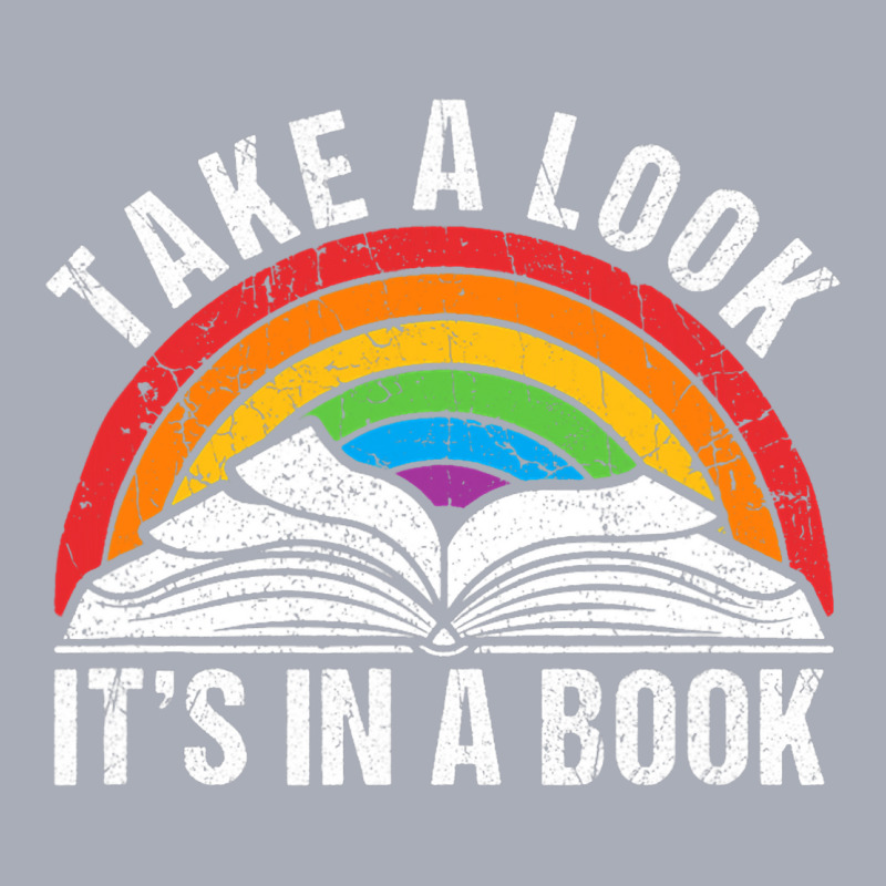 Retro Rainbow Take A Look Its In A Book Reading Bo Tank Dress by MadalynRatliff | Artistshot