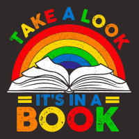 Retro Rainbow Take A Look Its In A Book Reading Bo Racerback Tank | Artistshot