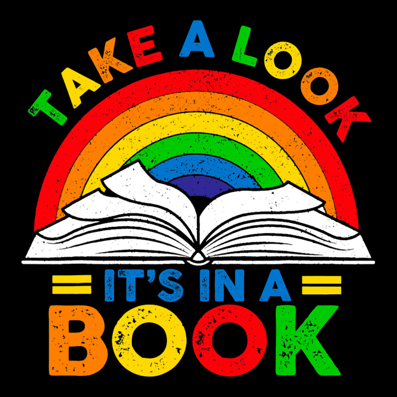 Retro Rainbow Take A Look Its In A Book Reading Bo Women's V-Neck T-Shirt by LilahHutchinson | Artistshot