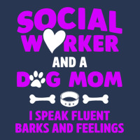 Social Worker And Dog Mom I Speak Fluent Barks And Ladies Denim Jacket | Artistshot