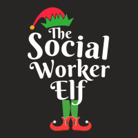 The Social Worker Elf Matching Family Group Christ Ladies Fitted T-shirt | Artistshot