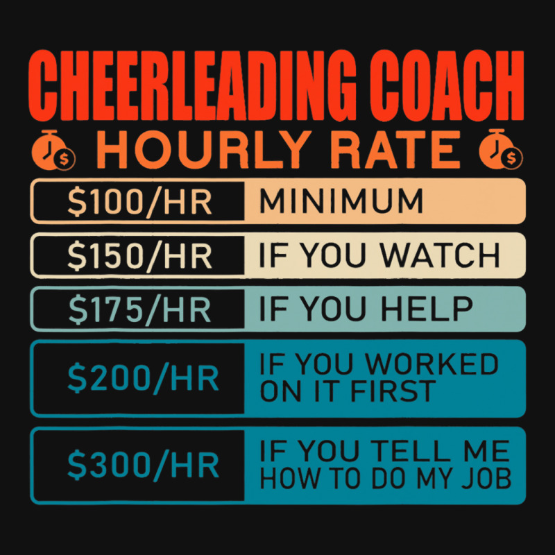 Cheerleading Coach Hourly Rate Funny Cheer Dad Accessory Pouches By