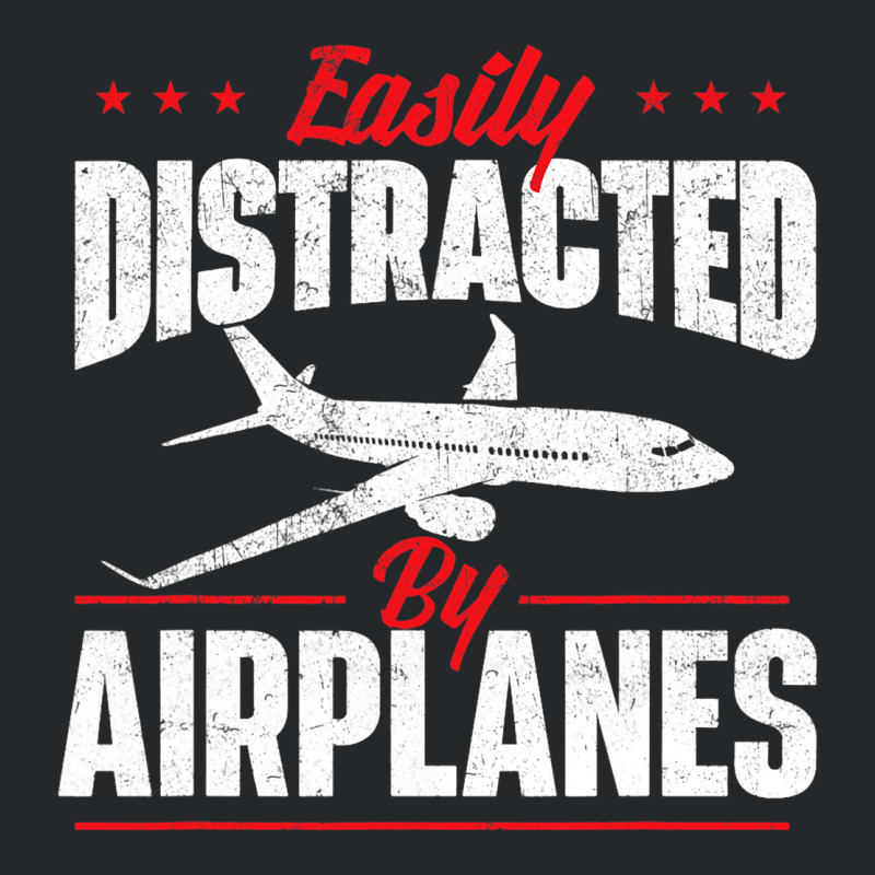 Easily Distracted By Airplanes Aircraft Fan Airlin Crewneck Sweatshirt | Artistshot