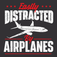 Easily Distracted By Airplanes Aircraft Fan Airlin Vintage Short | Artistshot