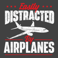 Easily Distracted By Airplanes Aircraft Fan Airlin Vintage T-shirt | Artistshot