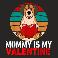 Mommy Is My Valentine St. Bernard Dog Breed Love Day Hearts T Shirt Ladies Fitted T-shirt | Artistshot