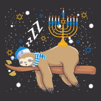 Funny Sleeping Sloth Hanukkah T  Shirt Cute Sleeping Sloth Menorah Jew Vintage Hoodie | Artistshot