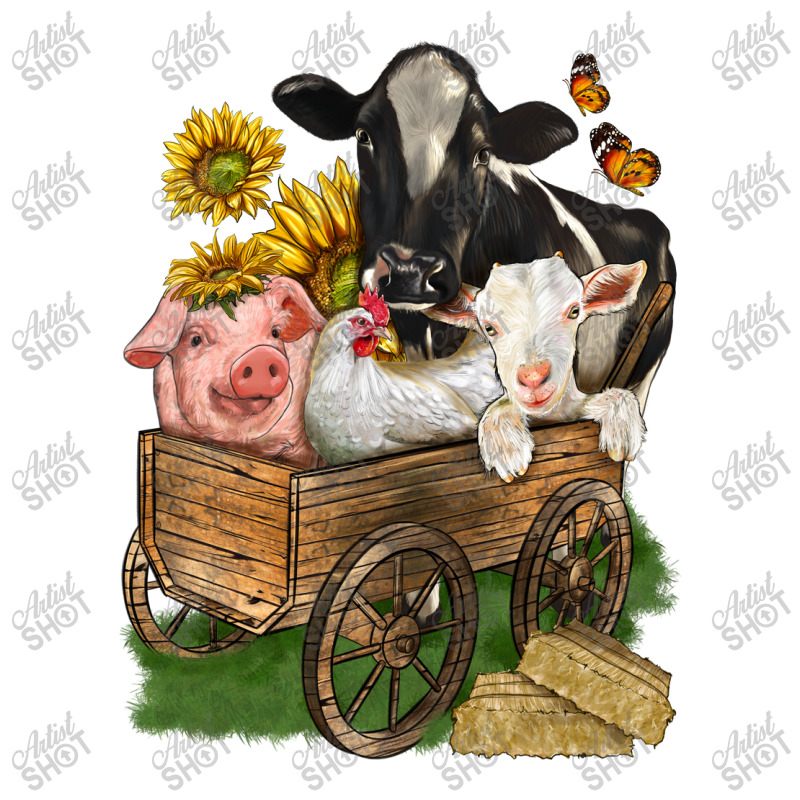 Farm Animals Wagon Maternity Scoop Neck T-shirt by enoddigitalart@gmail.com | Artistshot