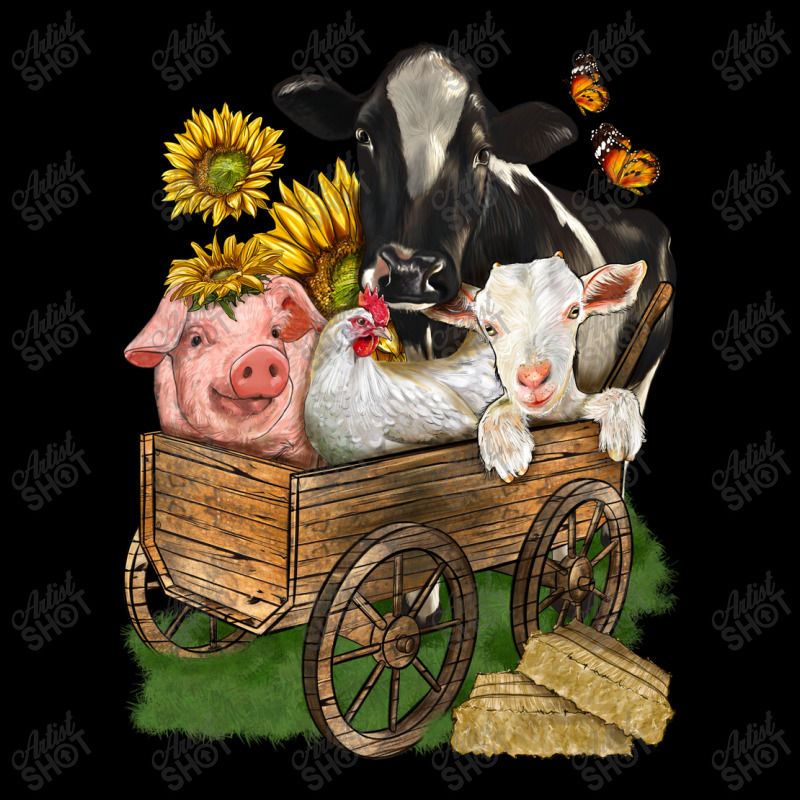 Farm Animals Wagon Cropped Sweater by enoddigitalart@gmail.com | Artistshot