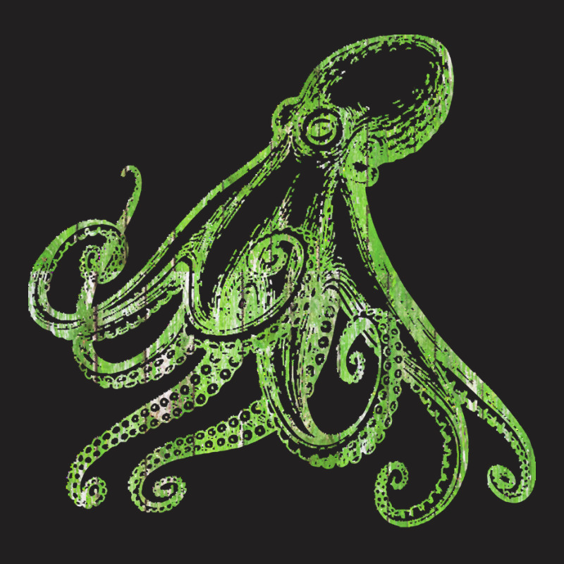 Octopus Artwork T  Shirtoctopus Drawing With Gren Color Gift Idea T  S T-shirt | Artistshot