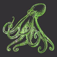 Octopus Artwork T  Shirtoctopus Drawing With Gren Color Gift Idea T  S Vintage Hoodie And Short Set | Artistshot