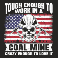 Usa Flag Coalminer Coal Miner Coal Mining 2 Ladies Fitted T-shirt | Artistshot