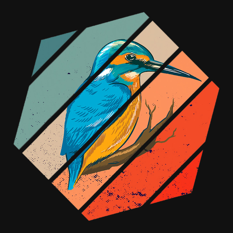 Vintage Retro Hexagon Birding Bird Watching Kingfi Graphic T-shirt | Artistshot