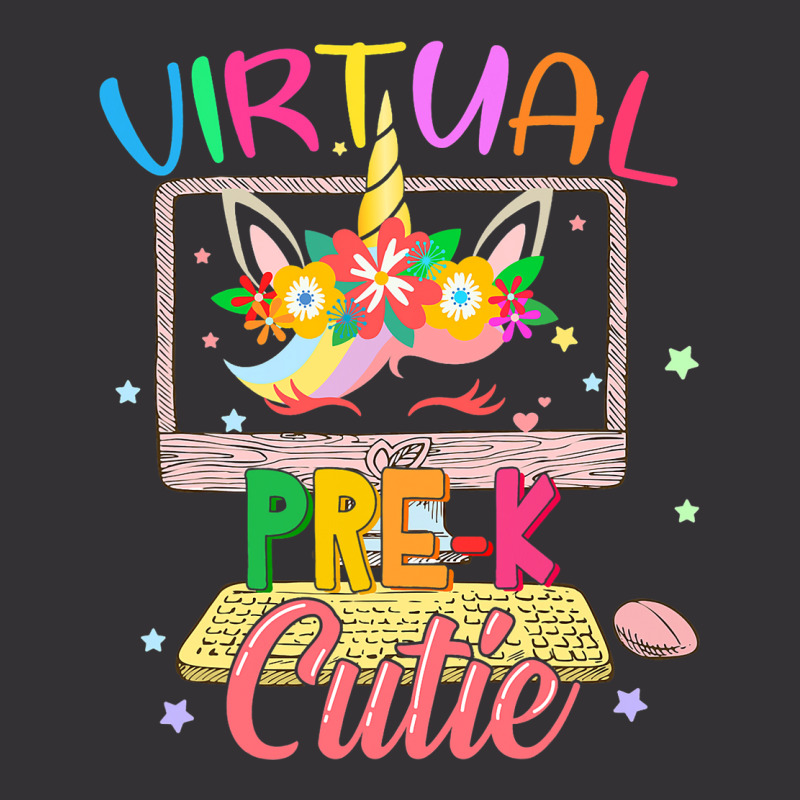 Virtual Prek Cutie Unicorn Face Back To School Kid Vintage Short | Artistshot