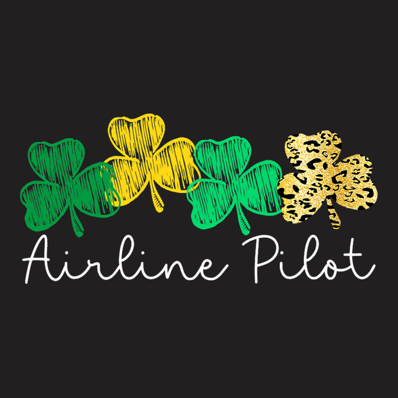 Shamrock Leopard Saint Paddys Airline Pilot St Pat T-shirt | Artistshot