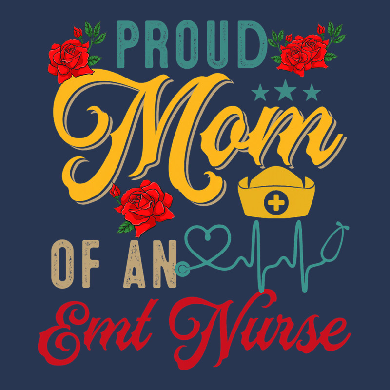 Vintage Proud Mom Of An Emt Nurse Mothers Day Flor Men Denim Jacket | Artistshot