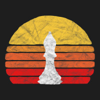 White Bishop Vintage Chess Piece Retro Sunset Dist Classic T-shirt | Artistshot