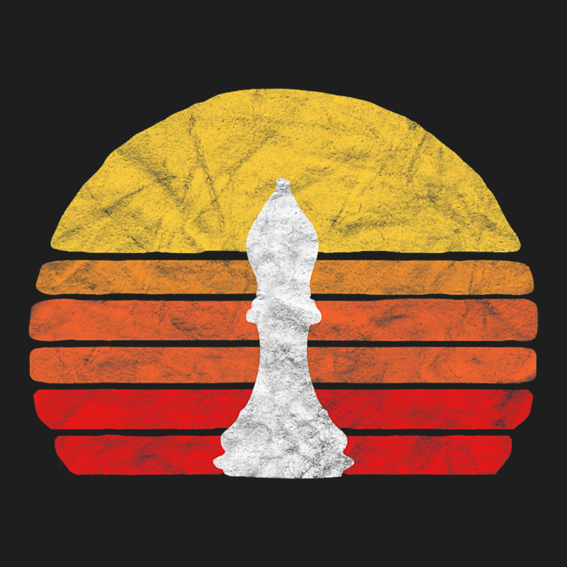 White Bishop Vintage Chess Piece Retro Sunset Dist Classic T-shirt by SiddharthaGish | Artistshot