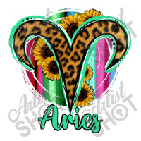 Aries Zodiac Sign Sunflower Leopard Serape Raglan Crop Top | Artistshot