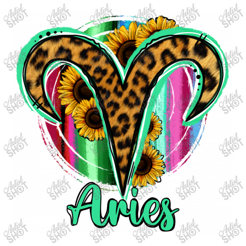 Aries Zodiac Sign Sunflower Leopard Serape Raglan Crop Top by RanaPortraitStore | Artistshot