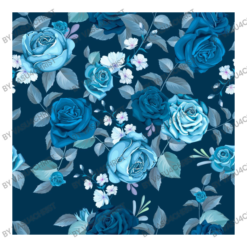 Classic Blue Flowers Seamless Pattern Raglan Crop Top by vasu4christ | Artistshot