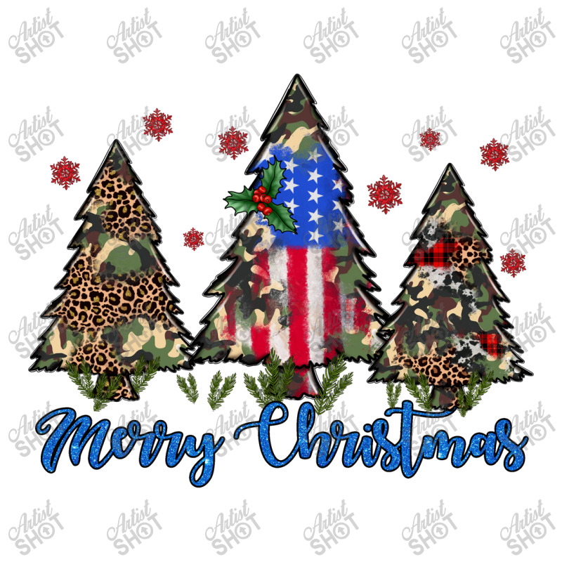 Camouflage Trees Merry Christmas Raglan Crop Top | Artistshot